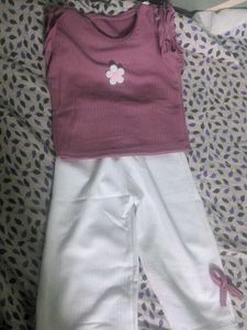Cute Flower Top and Pants Set