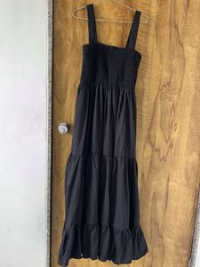 Black Tiered Midi Dress