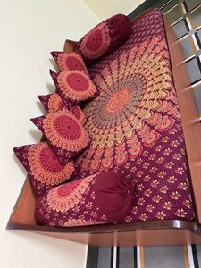 diwaan set bedsheet with cushion cover