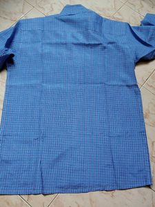 L size Men's Blue Checkered Kurta