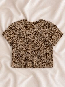 Rio Leopard Print Cropped T-Shirt
