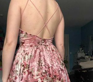 Pink Velvet Floral Romper