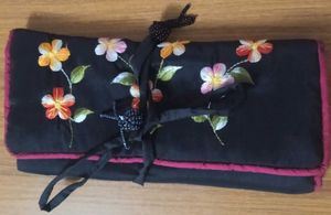 Embroidered Floral Clutch Bag