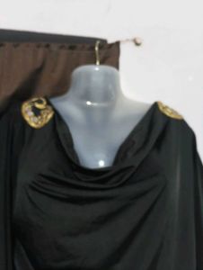 black kurti with golden lehga