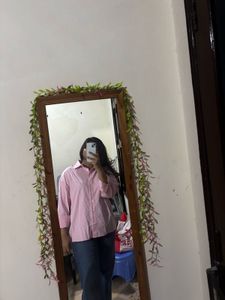 Pink Oversized Button-Up Shirt
