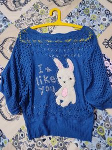 Blue Knit Top