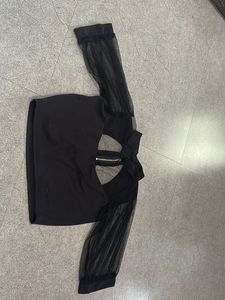 Chic Black Sheer Sleeve Top