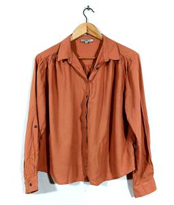 Terracotta Button-Down Shirt
