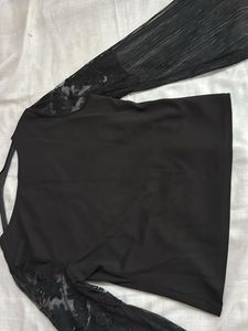 Chic Black Bell Sleeve Top