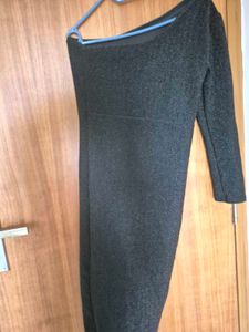 Sparkly Black One-Shoulder Dress