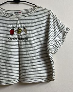 Striped "Sweet Banana" Graphic T-Shirt
