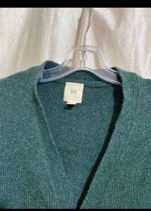 H&amp;M Cozy Green V-Neck Cardigan