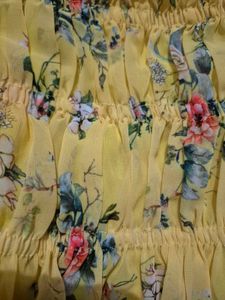 Floral Print Yellow Crop Top