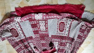 Maroon Ethnic Print Maxi Dress