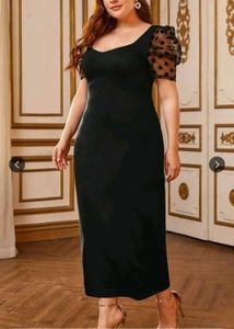 Elegant Black Sheer Sleeve Gown