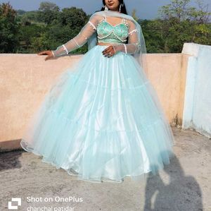 Stunning Sky Blue Lehenga Choli