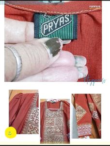 fancy Rust Kurta salwar Set &amp; Intricate Gold Pr