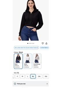 Black Cropped Zip-Up Hoodie