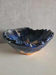 Ceramic Coral Serving Bowl