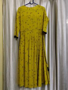 Yellow Umbrella Cut Kurti