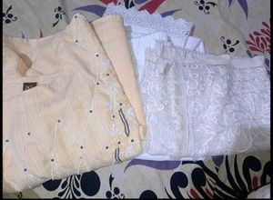 Embroidered Top & Cotton Trousers- 3 Piece Outfit