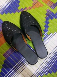 Sparkly Black Mules