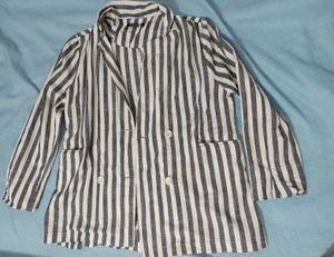 Striped Double-Breasted Blazer