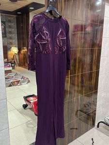 Elegant Purple Embellished Gown