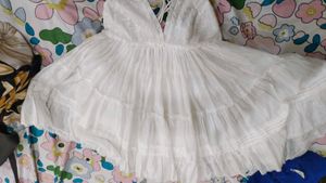 Boho White Tiered Mini Dress