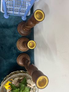 Wooden Candle Holders Set of 3