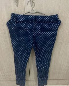 Patterned Blue Jeans