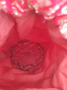 Red &amp; Gold Brocade Potli Bag