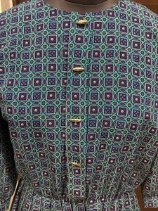 Imported Vintage Print Midi Dress