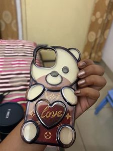 Cute Bear Love i Phone15 Case
