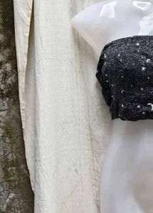 I. Sparkly Celestial Print Tube Top