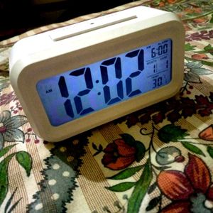Modern White Digital Alarm Clock