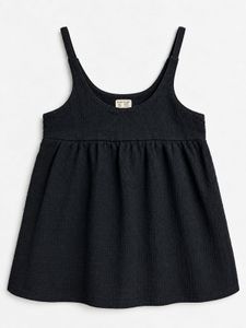Black Textured Babydoll Dress