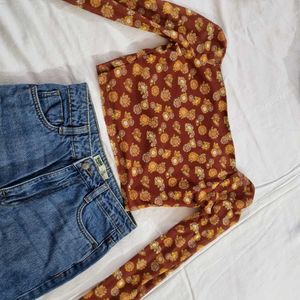 Westside Floral Mesh Long Sleeve Top