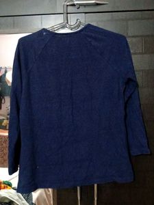 Embellished Blue Long Sleeve Top