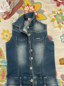 Blue Denim Sleeveless Dress