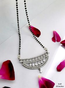 925 Silver Pure Hallmarked Cz Stone Mangalsutra