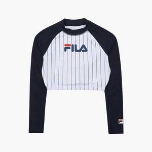 Fila Striped Cropped Long Sleeve cropTop
