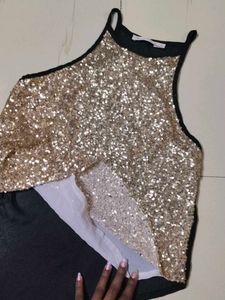Sparkling Sequin Halter Top