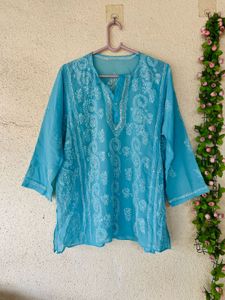 Beautiful Blue Chikankari Kurta