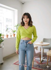 Cute Neon Green Crop Top