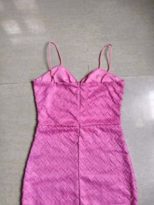 Pink Textured Mini Dress