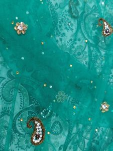 Beautiful Green stone work ready to wear saree