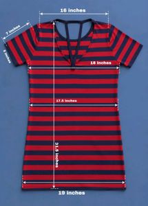 RED AND NAVY STRIPED MINI DRESS