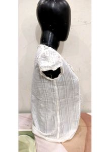 cotton white top for women / Bust 36 / Length 26