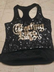 Sparkly Black Sequin Tank Top